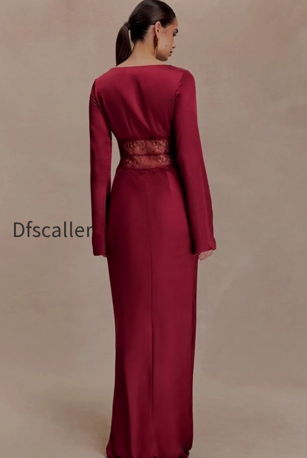 deep-v-neck-lace-panel-bodycon-maxi-lace-dress