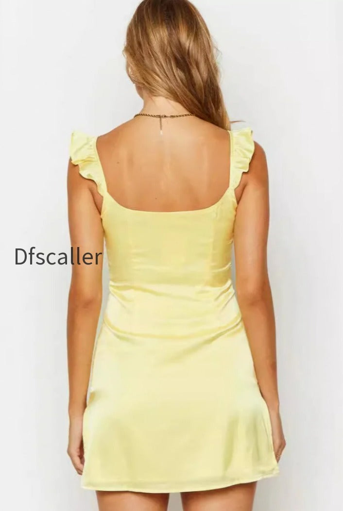 solid-satin-ruffled-strap-sleeveless-mini-silk-dress