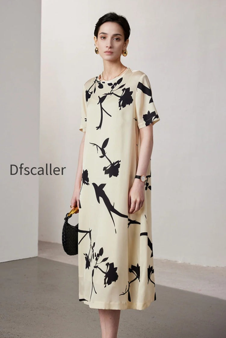 stretch-silk-floral-short-sleeve-crewneck-midi-t-shirt-dress