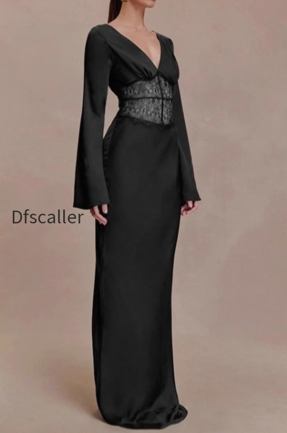 deep-v-neck-lace-panel-bodycon-maxi-lace-dress
