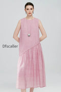 pink-ramie-tencel-tiered-swing-beach-tank-midi-dress
