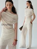 heavy-lace-sheer-off-shoulder-draped-top-straight-micro-flare-pants-set-convertible-two-way-statement-ensemble